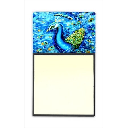 Teachers Aid Peacock Straight Up in Blue Refiillable Sticky Note Holder or Postit Note Dispenser; 3 x 3 In. TE254586